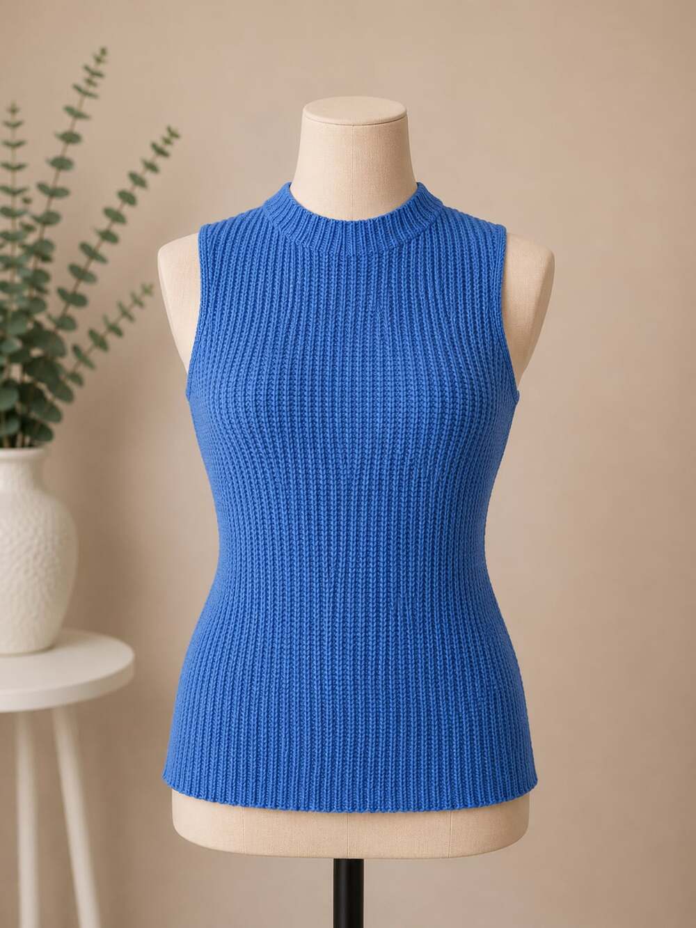 Coldwater Creek Medium Blue Cotton Knit Tank 100% cotton